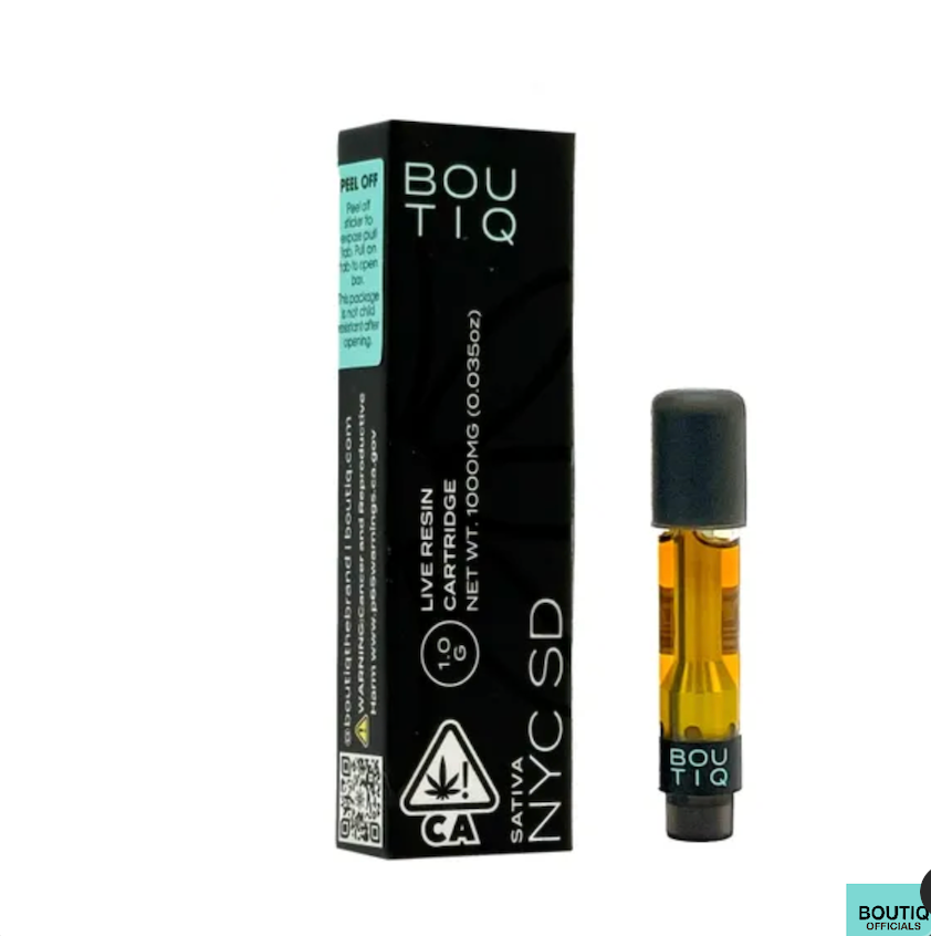 Boutiq Carts NYC SD – Live Resin Cartridge 1-Gram (sativa) - Boutiq switch