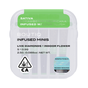 Boutiq Pre Rolls | Infused Minis | Strawberry Tropicana x Sour Slush | Live Diamonds 2.5G - Boutiq switch